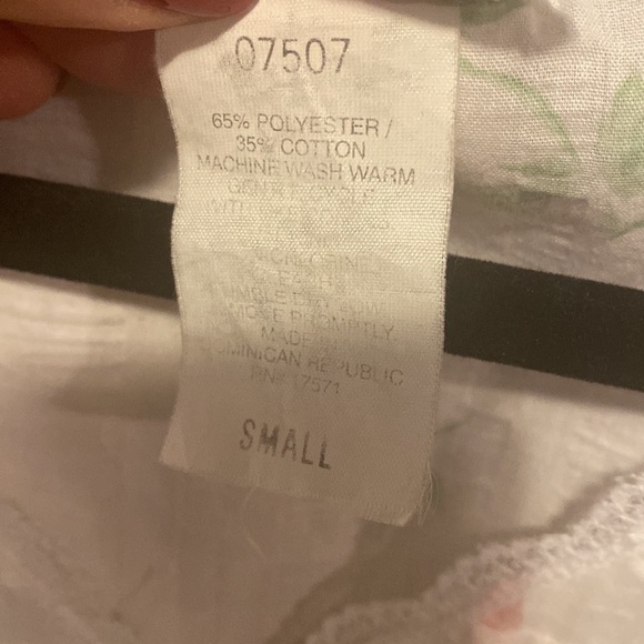 VTG Character Button Front Floral Roses Print Lace Eyelet Cotton House Coat Sz S - Picture 8 of 11